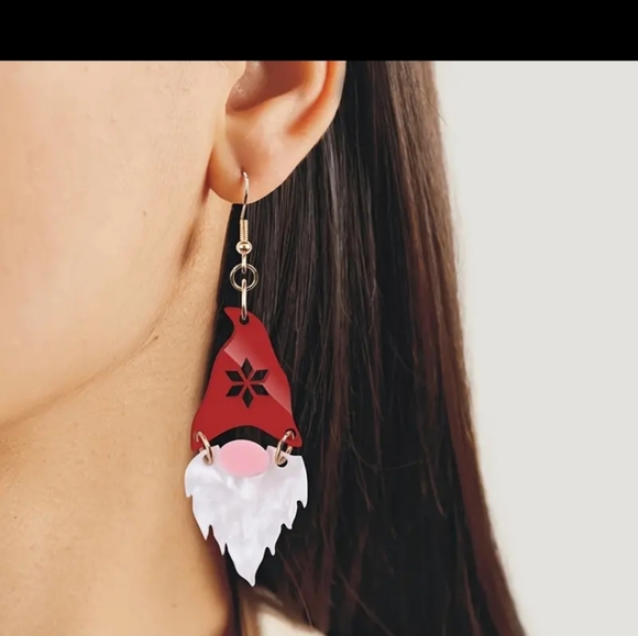 ** BRAND NEW FESTIVE GNOME EARRINGS - Picture 2 of 3